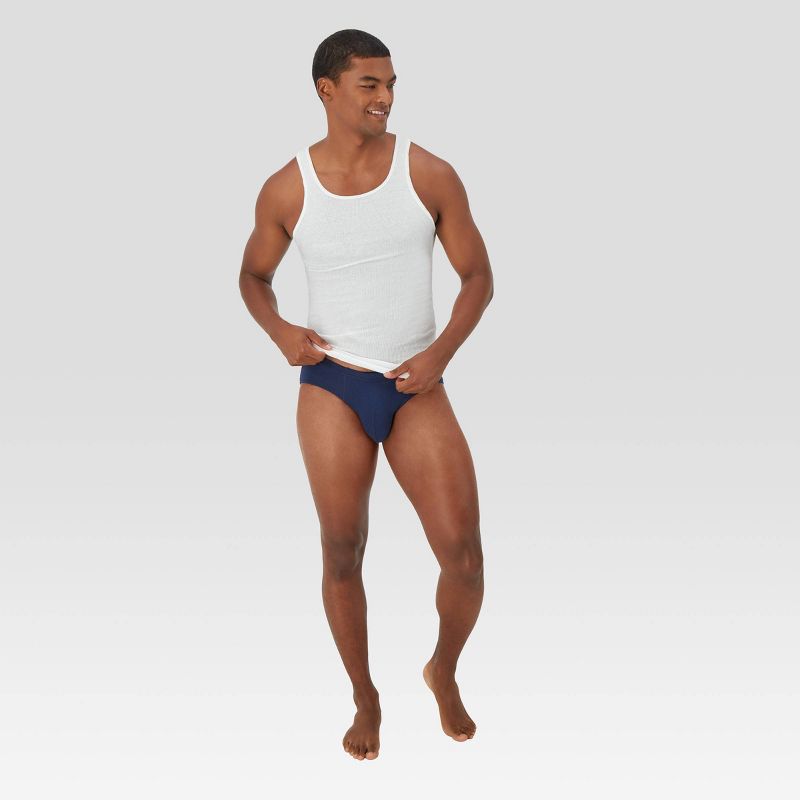 Hanes Premium Men's Stretch Comfort Soft Waistband Briefs 7pk - Blue/Black/Gray, 6 of 6