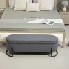 CENGHU Storage Ottoman, Bedroom End Bench, Upholstered Fabric Storage Ottoman, Entryway Footstool, Ottoman Bench for Living Room & Bedroom - 3 of 4