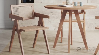 Ashwood & Natural Cane Mid-Century Modern Armchair