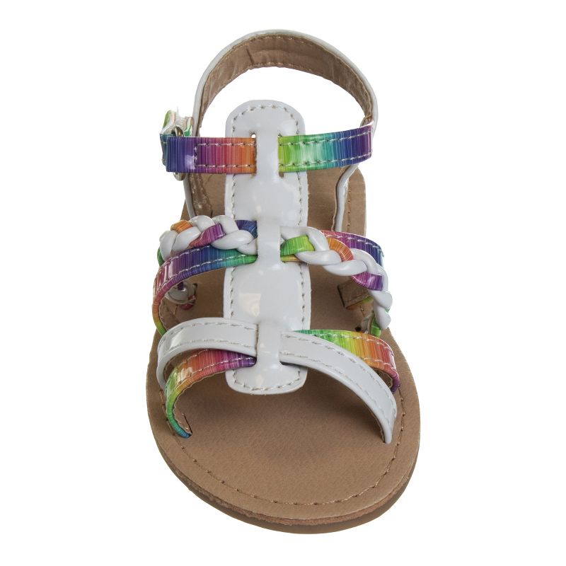 Laura Ashley Girls Hook and Loop Strappy Gladiator Sandals. (Toddler/Little Kids)., 4 of 8