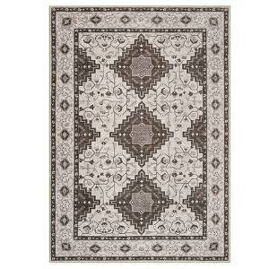 Washable Vintage Rug Non Slip Low Pile Rug Soft Throw Floor Cover Floral Foldable Indoor Carpet for Living Room Bedroom Playroom Nursery - 1 of 4