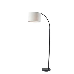 Adesso Jace Floor Lamp Black: Adjustable Arc, Overhead Reading Light, ETL Listed, Modern Design - 1 of 4