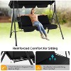 VINGLI Heavy Duty 550 LBS Upgraded 2 Person Outdoor Porch Swing with Stand, Adjustable Canopy Swing with Cushions and Steel Frame (Black) - 2 of 4