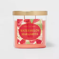 15.1oz 2-Wick Lidded Glass Jar Watermelon Margarita Candle Melon Pink - Opalhouse™