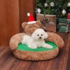 ZEZE Christmas Teddy Bear Pet Bed for Cats & Small Dogs, Cozy Plush Winter Cave Bed, Soft Warm Cuddly Bear Design - 3 of 4