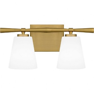 Quoizel Lighting Brindley 2 - Light Vanity in  Aged Brass - 1 of 4
