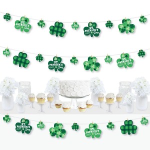 Big Dot of Happiness Shamrock St. Patrick's Day - Saint Paddy's Day Party Decorations - Clothespin Garland Banner - 44 Pieces - 1 of 4