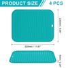 Unique Bargains Silicone Heat Resistant Non-Slip Dish Drying Mat Dark Blue - 2 of 4