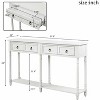 Rectangular Console Table for Entryway, Sofa Table with 2 Drawers, Wood Frame and Legs, Fixed Lower Shelf, Round Deco Knobs, Living Room Table - 2 of 4