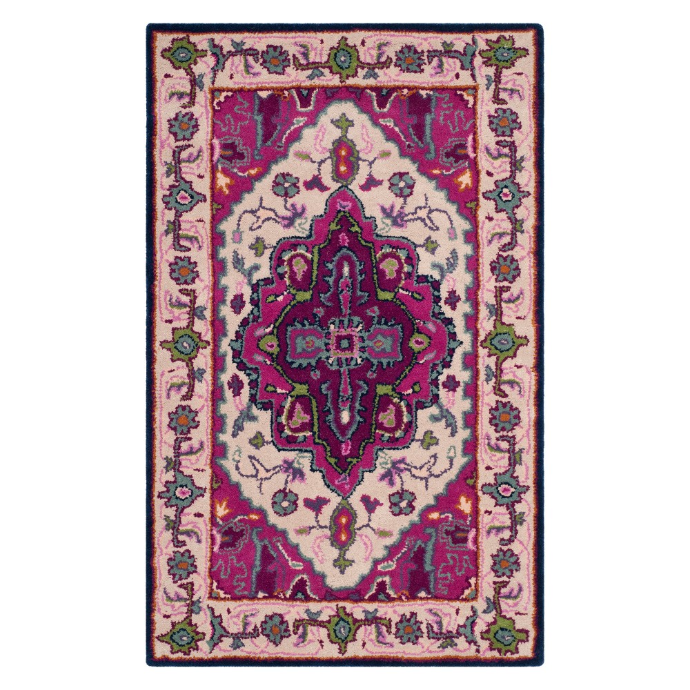 2'x3' Medallion Accent Rug Ivory/Pink - Safavieh