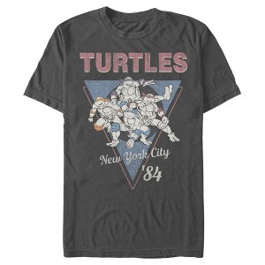 Men's Teenage Mutant Ninja Turtles Vintage Group Triangle T-Shirt - 1 of 4