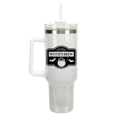 100 North Witch's Brew Cauldron Halloween Wrap-Around 40 Oz. Stainless Steel Water Bottle Coffee Mug, Spill & Leak Resistant, Travel Tumbler with