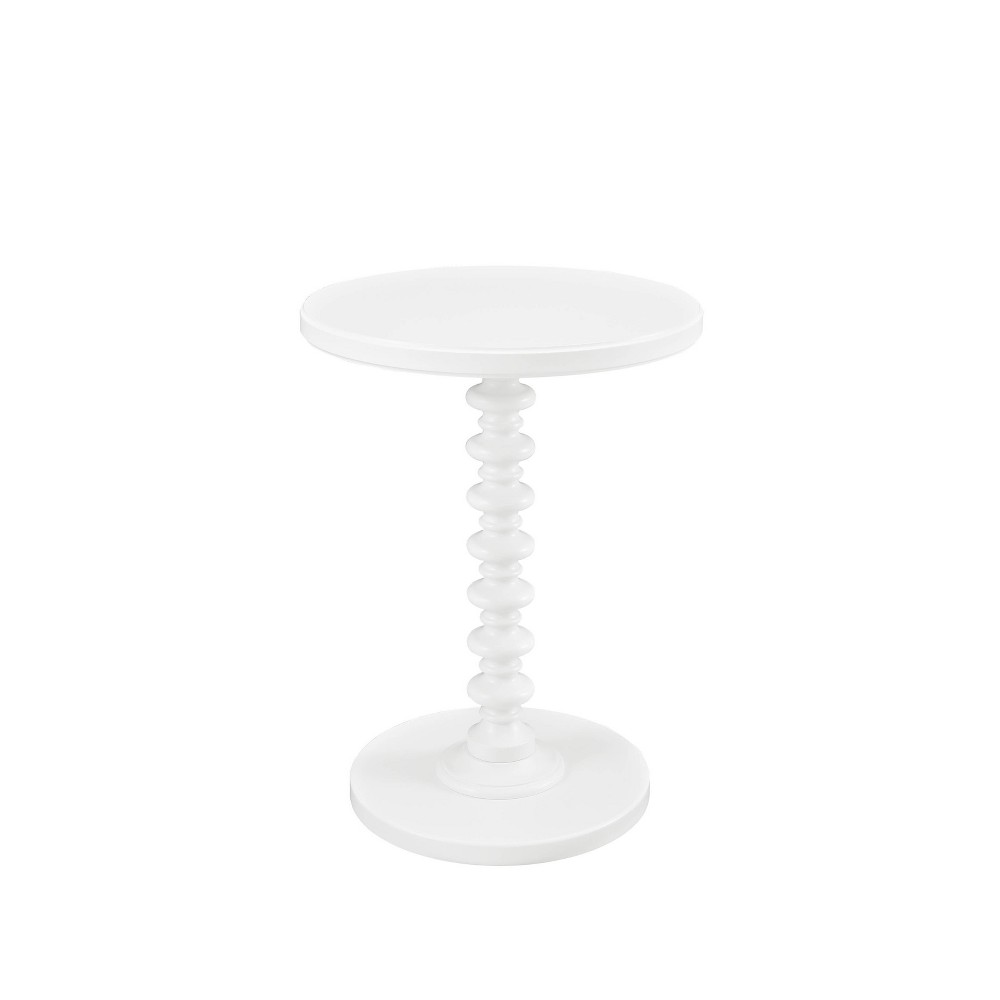 Photos - Coffee Table 17" Teyla Traditional Round Wood Accent Spindle Table White - Powell