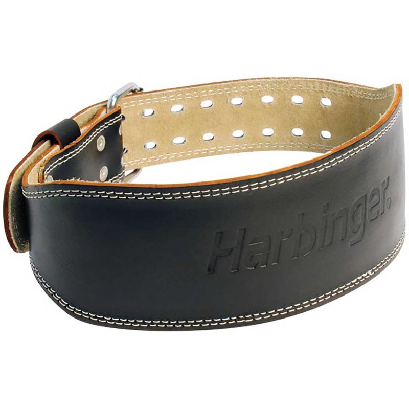 Harbinger 4" Padded Leather Weight Lifting Belt, 1 of 3