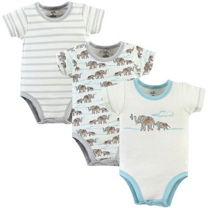 Touched by Nature Organic Cotton Bodysuits 3pk, Mint Elephant - 1 of 1