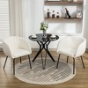 LOVMOR Set of 2 Boucle Fabric 25.2"Dining Chairs With Black Metal Legs,White - 3 of 4