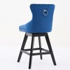 PAGED Bar Stools Set of 2 Modern Swivel Velvet Barstools with Button Tufted Back and Wooden Legs for Bar, Kitchen - 2 of 4