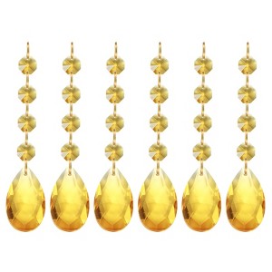 Unique Bargains Crystal Pendants Teardrop Beads for DIY Lamp Arts Crafts Decoration 6 Pcs - 1 of 4