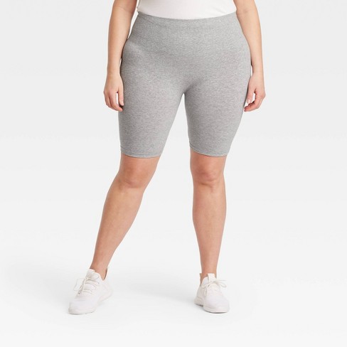 Grey biker shorts store plus size