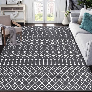 Area Rugs Washable Rugs Bedroom Decor Moroccan Throw Rugs Geometric Carpet Living Room Rug Modern Area Rug for Bedroom Boho Rug - 1 of 4
