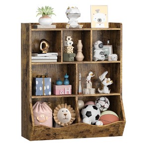 3-Tier Kids Bookshelf and Bookcase, Storage Cabinet for Storage Books and Toys, Multi Shelf with Cubby Cabinet for Kindergarten, Kid's Bedroom - 1 of 4