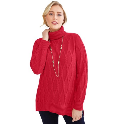 Plus size on sale red turtleneck sweater