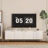 GlasFlength TV Stands and Consoles Modern TV Stand with Storage Doors TV Console Media Cabinet for Living Room, White, 74.8"*20.27"*5.51" - 2 of 4
