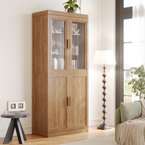 Glass Door Storage Locker: A Large-capacity Storage King With A Stylish And Elegant Design. Its Practicality And Aesthetics Keep Your Home Tidy. - 1 of 4