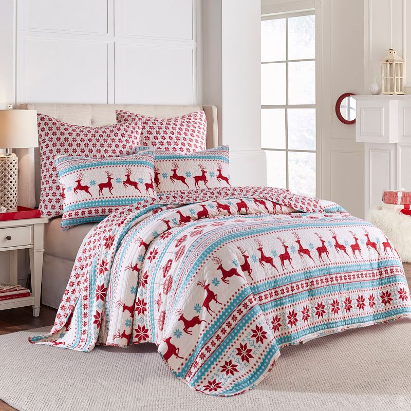 Silent Night Teal Holiday Quilt Set - Levtex Home, 2 of 6