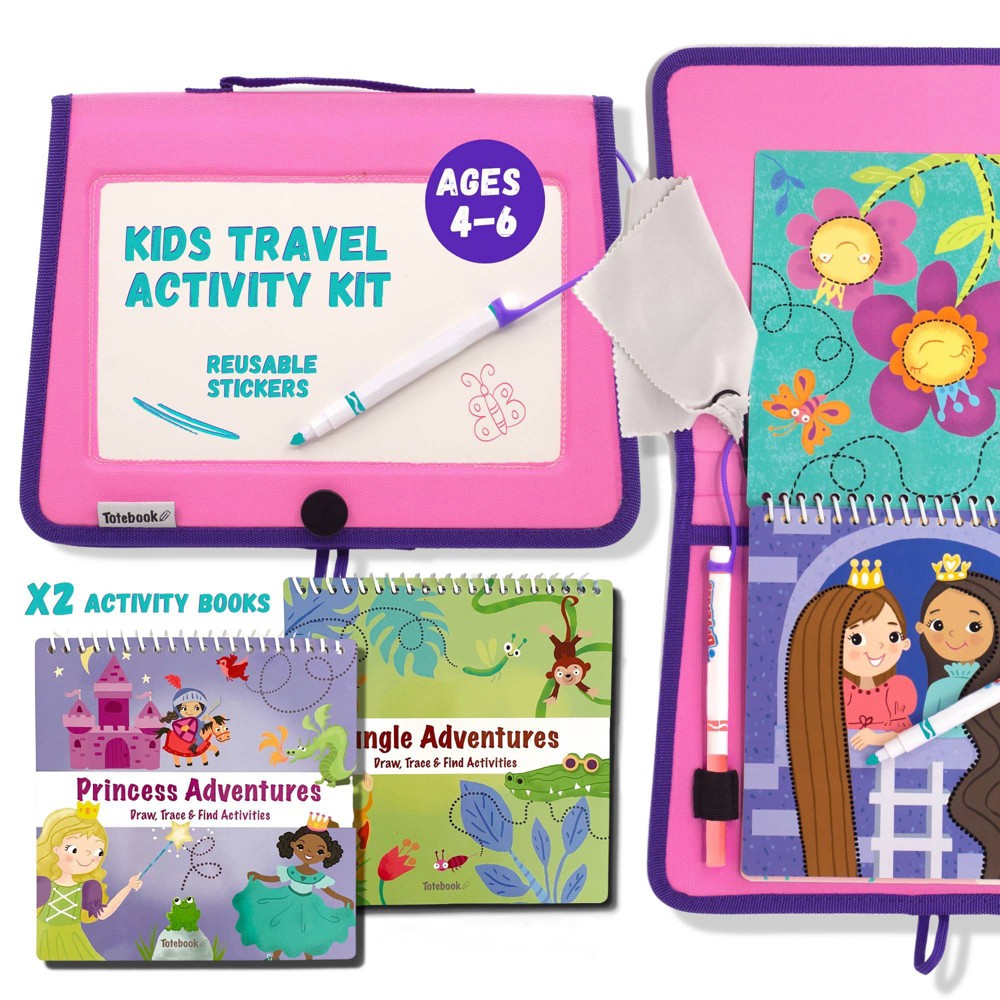 Photos - Other Toys Totebook Kids' Travel Dry Erase Activity Kit - Princess + Jungle