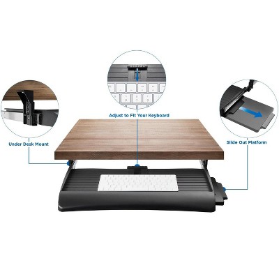 Adjustable Black Under Desk Keyboard Drawer with Mouse Platform