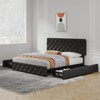 Modern Upholstered Bed Frame with Footboard, Adjustable Headboard, 4 Drawers Wooden and Slats Support - 2 of 4