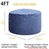 Bean Bag Chair 4FT Round Beanbag w/ Velvet Cover, Big Bean Bags Furniture for Living Room Gaming Chair Sofa Couch - 3 of 4