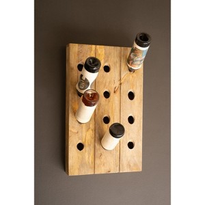Wood Wall Rack for Wine Bottles – 26" Tall Decorative Storage by Kalalou - 1 of 4
