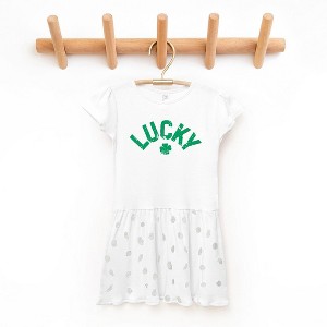 The Juniper Shop Lucky Arched Distressed Toddler Graphic Dress - 1 of 3