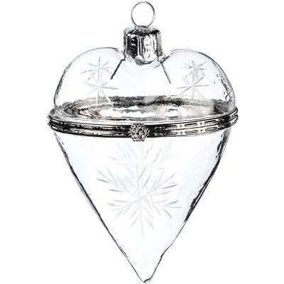 Sullivans Heart Box Ornament 3.75"H Clear