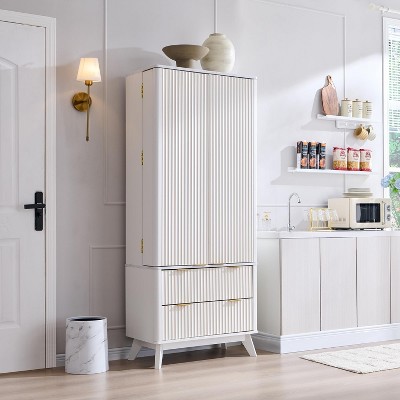 SinCiDo 72" Pantry Cabinet, Kitchen Pantry Storage Cabinet, with 10 Door Shelves & 2 Drawers, Wood Cupboard for Kitchen & Living Room