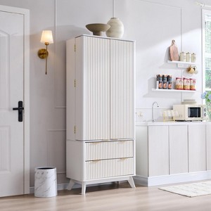 SinCiDo 72" Pantry Cabinet, Kitchen Pantry Storage Cabinet, with 10 Door Shelves & 2 Drawers, Wood Cupboard for Kitchen & Living Room - 1 of 4