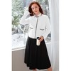 V For City Women's Tweed Jacket Cardigan Blazers Round Neck Long Sleeve Button Down Sweater Coat with Pockets - 3 of 4