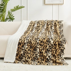 Cozy Bliss Faux Fur Throw Blankets Soft Animal Print Blanket for Couch Bed - 1 of 4