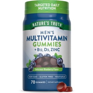 Nature's Truth Multivitamin for Men Gummies | 70 Count | Blueberry Flavor - 1 of 4