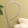 SOHI Women's Crystal Silver Bling Negligee Necklace - 2 of 4
