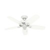 Hunter 42" Builder Lighted Ceiling Fan Snow White Finish - Perfect for Small Rooms with WhisperWind Technology - 4 of 4