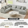 MOONMISS 129" Oversized Corduroy Sectional Sofa U-shaped Sofa Couch Modern Sofa for Living Room - 3 of 4