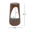 Lyngins Round Outdoor End Tables, Wood-Effect MGO Outdoor Side Table, Hollow Base Patio End Table for Outside or Indoor Use - 2 of 4