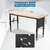 Heavy Duty Adjustable Workbench with Power Outlet, Pegboard & Wheels, 2000lb Capacity for Garage - 2 of 4
