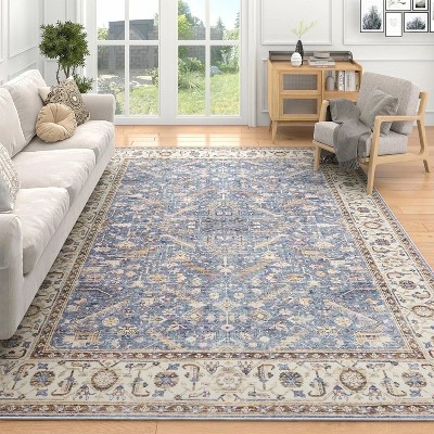 8'x10' Living Room Washable Rug Vintage Traditional Rug Soft Non-slip Large Rug
