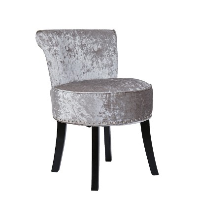 Luxury Velvet Makeup Side Desk Chair Vanity Stool Dressing Table Seat w Backrest