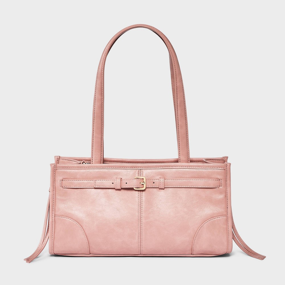 Faux Suede Belted Satchel Bag - Universal Thread™ Light Pink