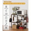 4 - Tier Kitchen Microwave Oven Stand Adjustable Coffee Bar Station Small Appliance Baker's Rack with 4 Hooks 5 Storage - 2 of 4